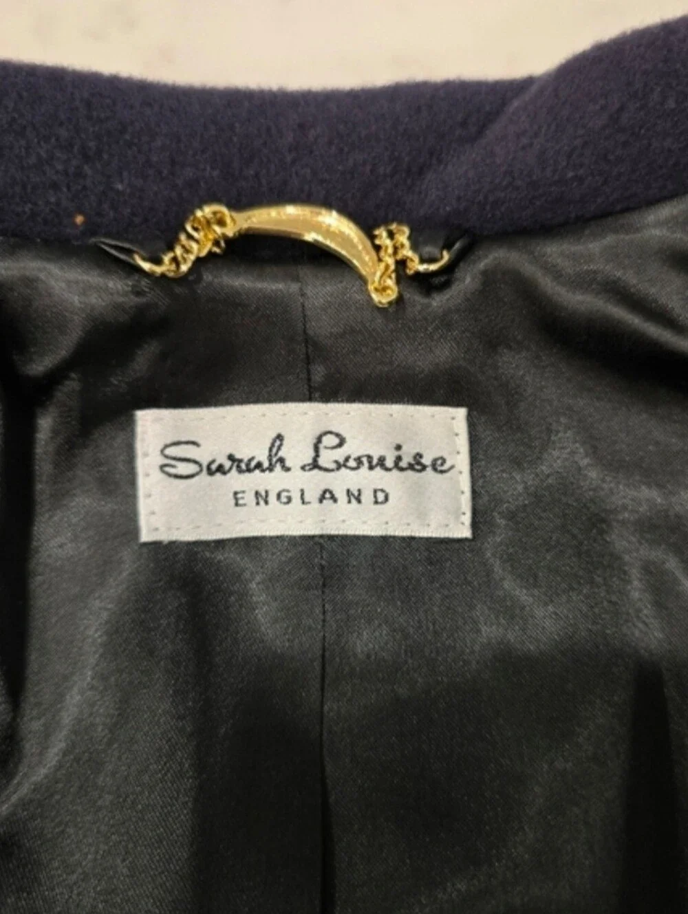 New Sarah Louise Girls Navy Wool-Blend Scallop Button peacoat